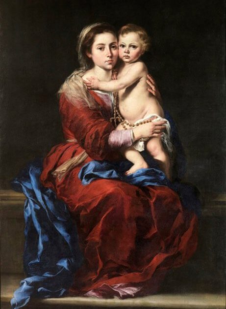 La Virgen de Rosario. Bartolomé Esteban Murillo. Museo del Prado