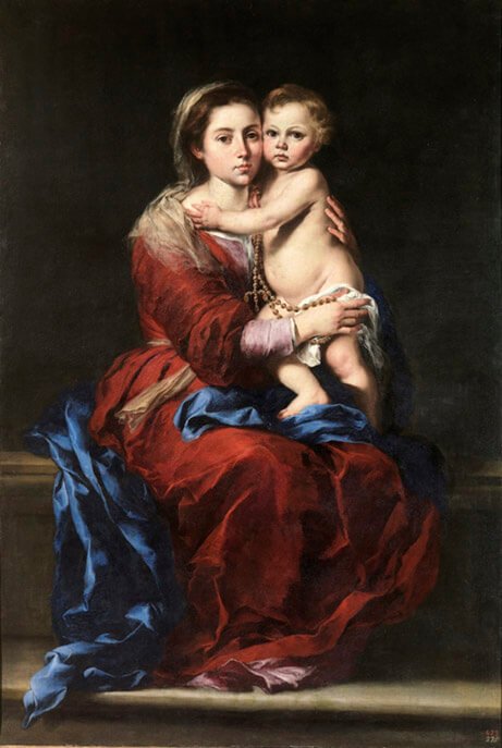La Virgen de Rosario. Bartolomé Esteban Murillo. Museo del Prado