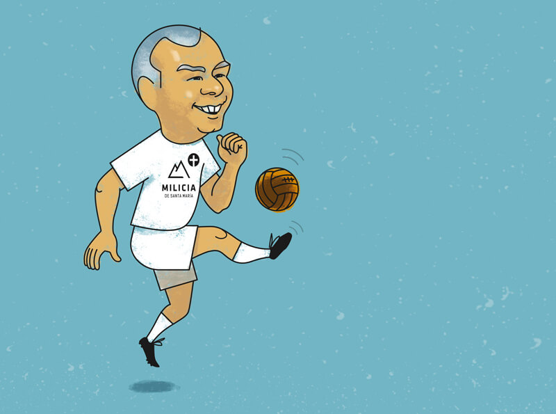 Abe y el fútbol. Ilustración: José Miguel de la Peña