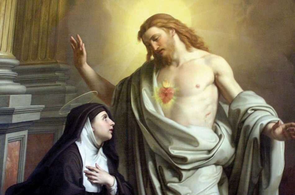 Corazón de Jesús y Margarita María Alacoque