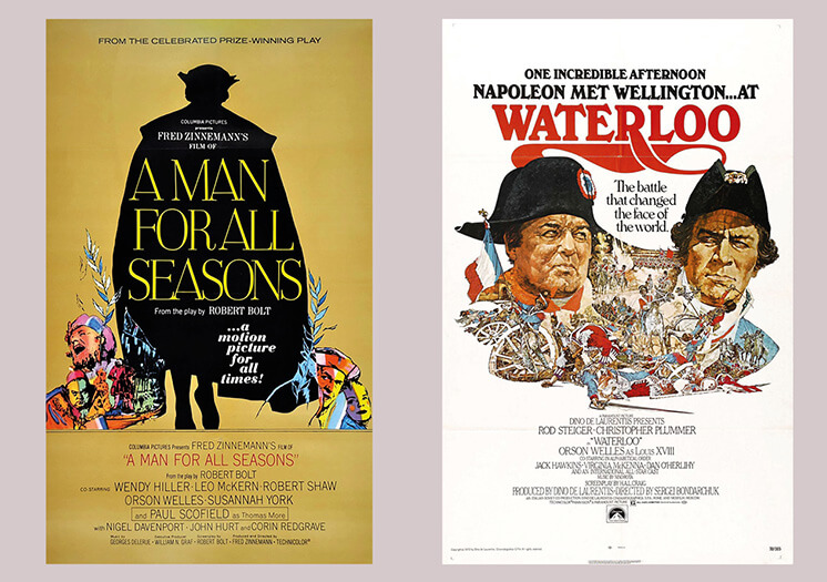 Dos películas. Un hombre para la eternidad. Waterloo.