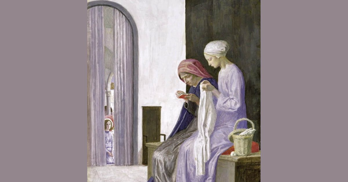 María en casa de Isabel. Robert Anning Bell (1917)