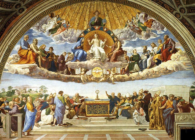 La disputa del Sacramento, Rafael Sanzio 1509, Museos Vaticanos