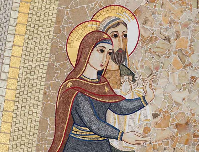 Presentación en el templo. Marko Rupnik (2012). Capilla de la enfermería de la Compañía de Jesús en Roma
