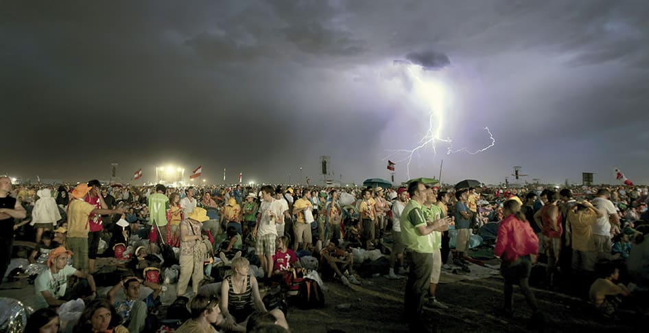 Tormenta en la Vigilia de oración en Cuatro Vientos (Madrid)