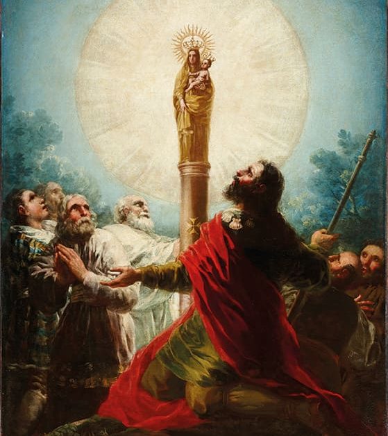 Cuadro de Francisco de Goya, El apóstol Santiago y sus discípulos adorando a la Virgen del Pilar, 1775-1780.