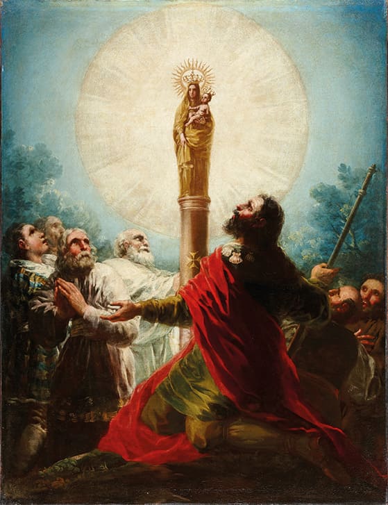 Cuadro de Francisco de Goya, El apóstol Santiago y sus discípulos adorando a la Virgen del Pilar, 1775-1780.