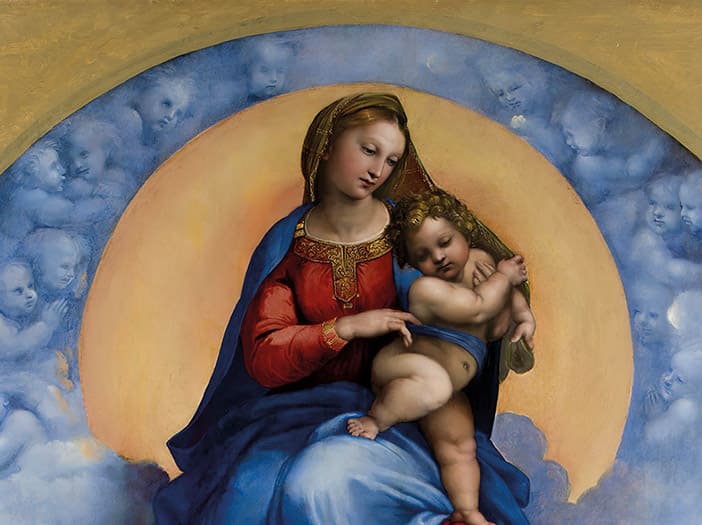Madona de Foligno, de Rafael Sanzio (1512) Pinacoteca Vaticana.