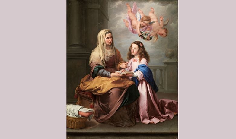 Santa Ana enseñando a leer a la Virgen