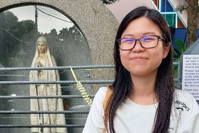 Foto de Fung Yihan, joven conversa malasia inspirada por Santo Tomás de Aquino.