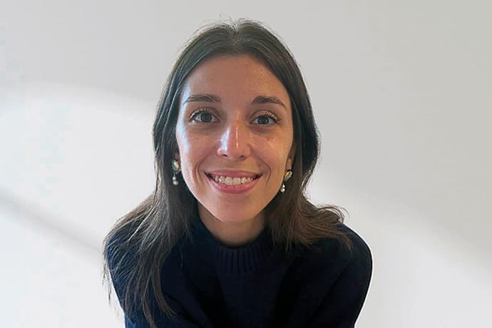 Retrato de María Ledesma sonriendo.