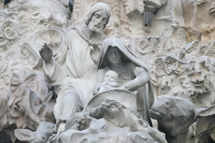 Foto de la fachada del Nacimiento del templo de la Sagrada Familia de Barcelona.